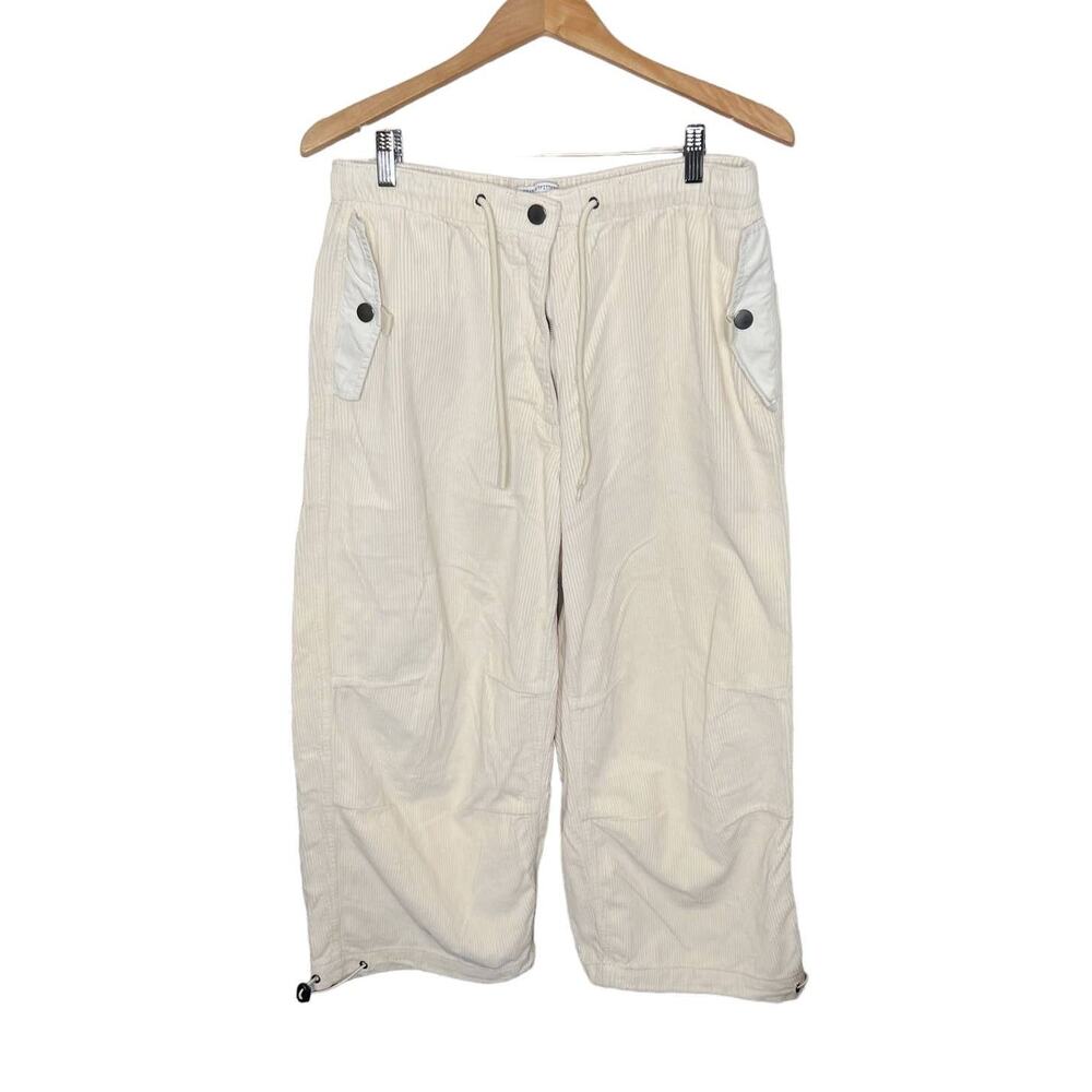 URBAN OUTFITTERS 90s Y2K Wide Leg Corduroy Pants Cream Size Large